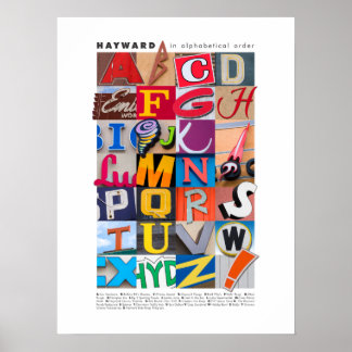 Póster Hayward en el poster 18x24 del orden alfabético