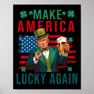 Póster Haz a América Afortunada de Nuevo Trump Cerveza Tr