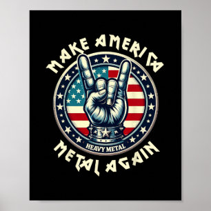 Póster Haz América Metal de Nuevo Trump Rock Música Pesad