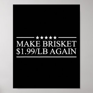 Póster Haz Brisket $1.99lb Otra Vez Bbq Barbecue Divertid