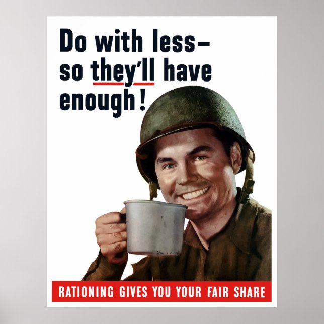 Póster Haz con menos para que tengan suficiente (Frente)