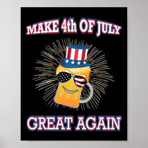 Póster Haz de nuevo grande el 4 de julio Trump Tío Sam Ba