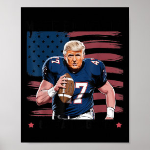 Póster Haz De Nuevo Grande El Fútbol Americano Bandera De