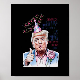 Póster Haz De Nuevo Mi Cumpleaños Grande Donald Trump Fel