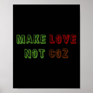 Póster Haz el amor no Co2 Cambio Climático Protección Amb