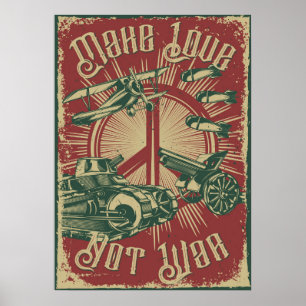 Póster Haz el amor. No es guerra
