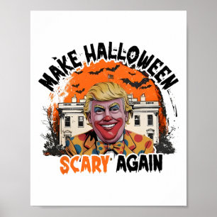 Póster Haz Halloween Espantoso de Nuevo Payaso Trump Dive
