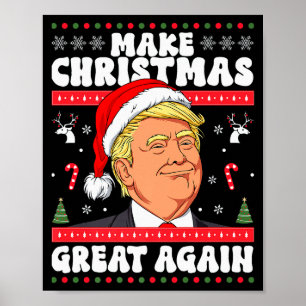 Póster Haz la Navidad Grande de Nuevo Divertido Donald Tr