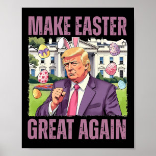Póster Haz la Pascua Grande de Nuevo Funny Trump Bunny Sp