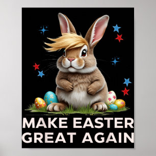Póster Haz la Pascua Grande de Nuevo Funny Trump Bunny Sp