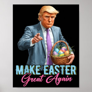 Póster Haz la Pascua Grande de Nuevo Funny Trump Caza de
