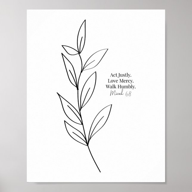 Póster Haz lo justo, ama a la piedad, camina humildemente (Frente)