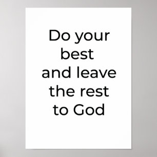 Póster Haz lo mejor que puedas y deja el resto a Dios