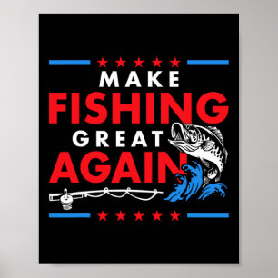 Póster Haz que la pesca sea genial de nuevo, pescador div