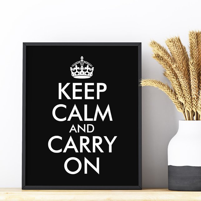Póster Haz que tu propio negro mantenga la calma y contin (Make Your Own Black Keep Calm and Carry On Poster)