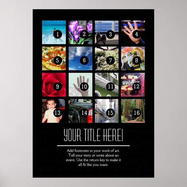Póster Haz que tu propio Poster de fotos sea fácil 16 imá (Frente)