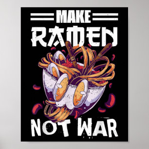 Póster Haz Ramen No Guerra Cita Divertida De Comida Japon