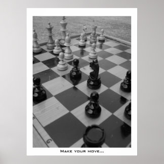 Póster "Haz tu movimiento..." ajedrez poster de B&W