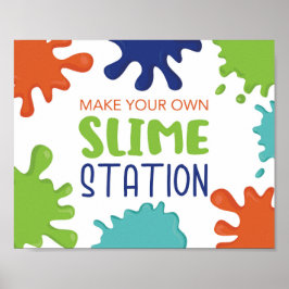 Póster Haz tu propio letrero de slime para cumpleaños de 