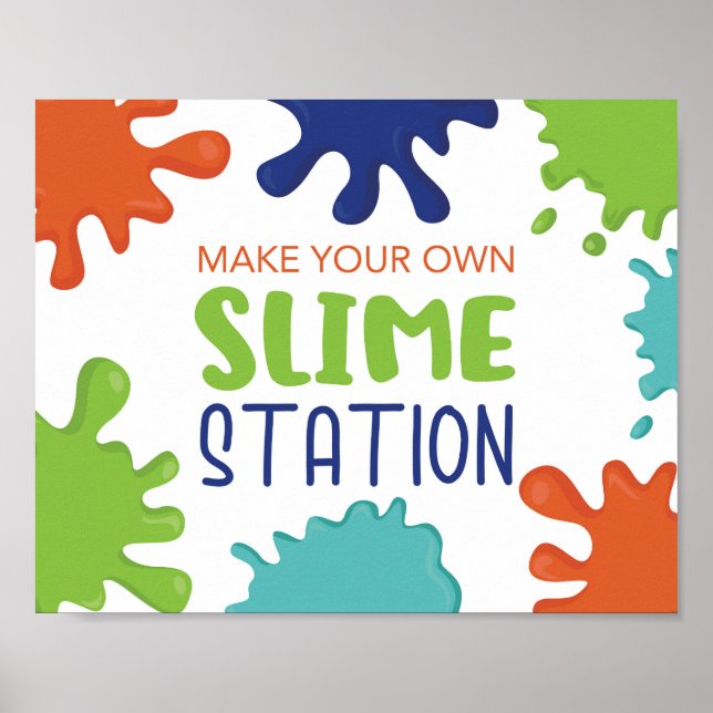 Póster Haz tu propio letrero de slime para cumpleaños de  (Frente)