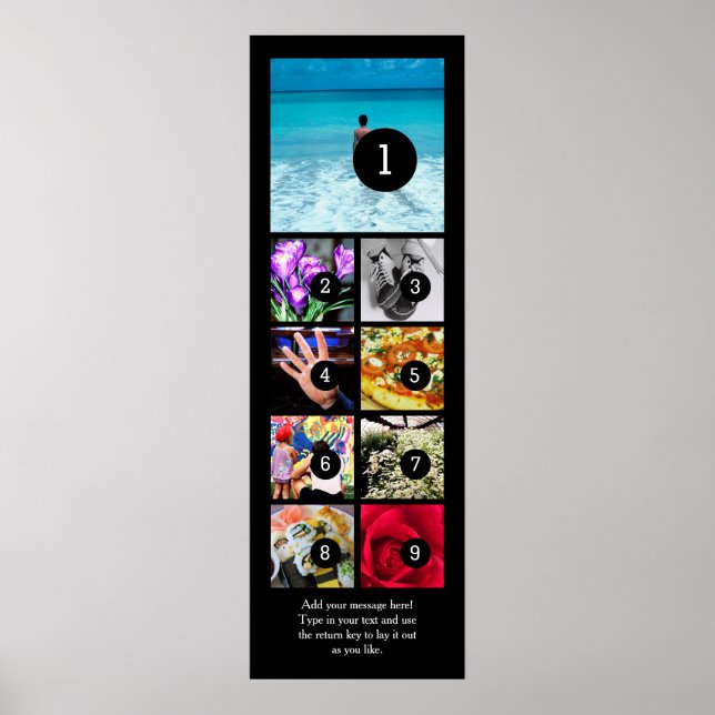 Póster Haz tu propio Poster de fotos con 9 imágenes + tex (Frente)