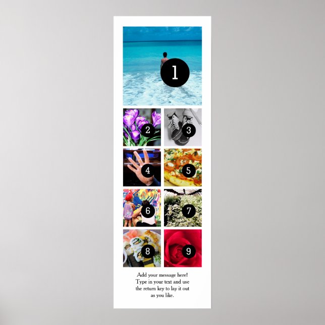 Póster Haz tu propio Poster de fotos con 9 imágenes + tex (Frente)