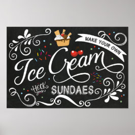 Póster Haz Tu Propio Rótulo De Helado Cream Sundae