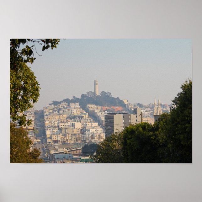 Póster Hazy Coit Tower, San Francisco, California (Frente)