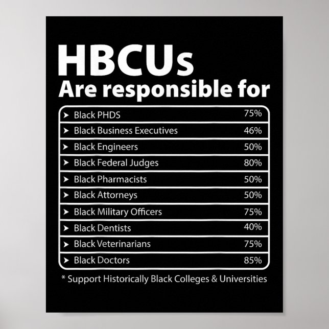 Póster Hbcu Hechos Melanin College Educa Historia Negra (Frente)