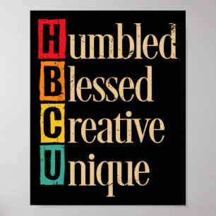 Póster Hbcu Mes de la historia negra humildemente bendeci