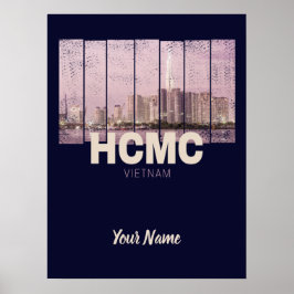 Póster HCMC Saigon (Ho-Chi-Minh-City) Skyline Vietnam