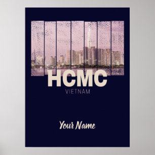 Póster HCMC Saigon (Ho-Chi-Minh-City) Skyline Vietnam