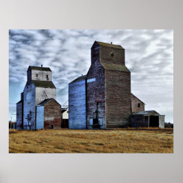 Póster HDR Autumn prairie sentinels Poster Print
