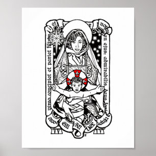 Póster He aquí, una Virgen debe concebir - Madonna y Chil