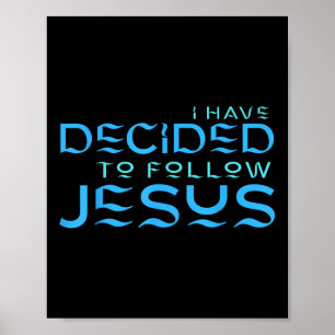 Póster He Decidido Seguir a Jesús Bautismo Letra Azul