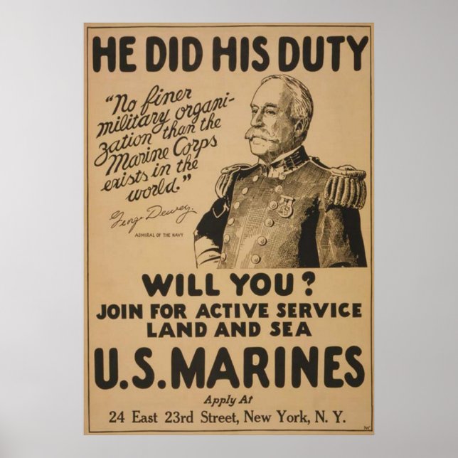 Póster He Did His Duty-Will You (Frente)