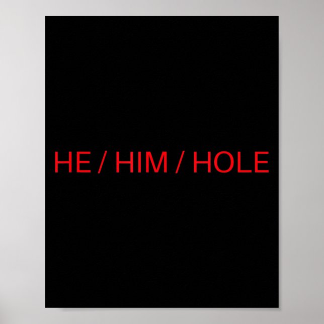 Póster He Him Hole Shirt Funny Sarcastic Valentine's Day  (Frente)