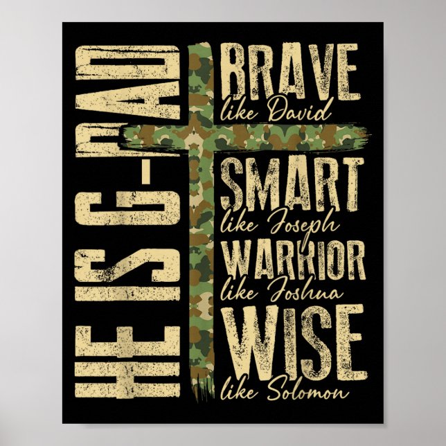 Póster He Is G-dad Camo Religious Father's Day Christian  (Frente)