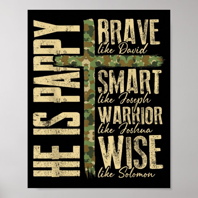 Póster He Is Pappy Camo Religious Father's Day Christian  (Frente)