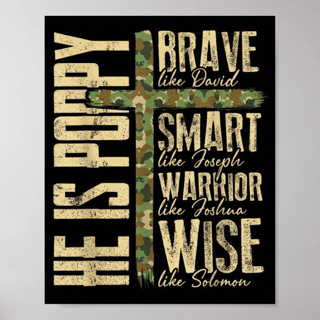 Póster He Is Ppy Camo Religious Father's Day Christian Da (Frente)