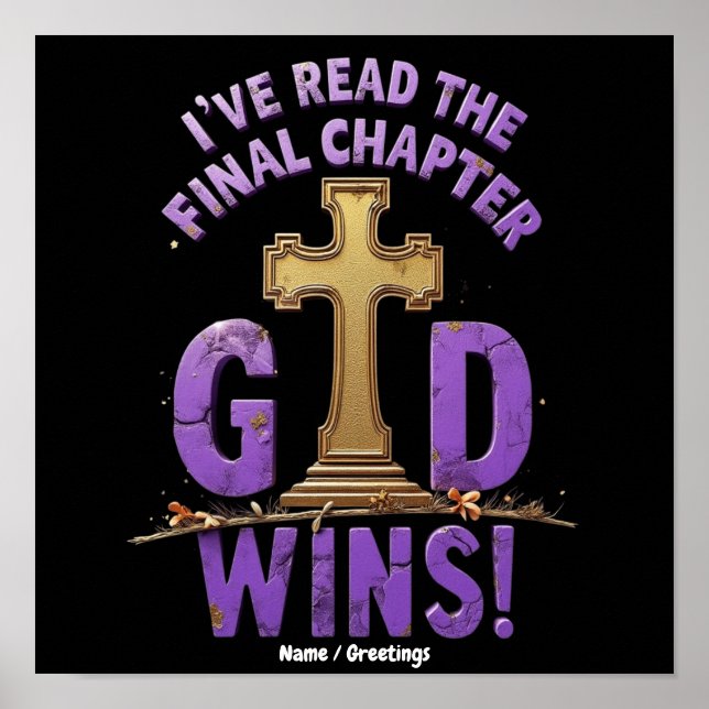 Póster He Leído el Capítulo Final—Dios Gana | Cristiano-I (Frente)