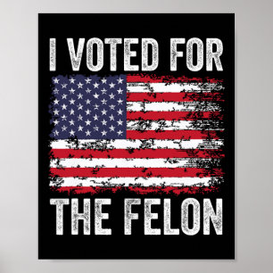 Póster He Votado Por El Felon; El Divertido Republicano T