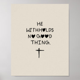 Póster He withholds no good things