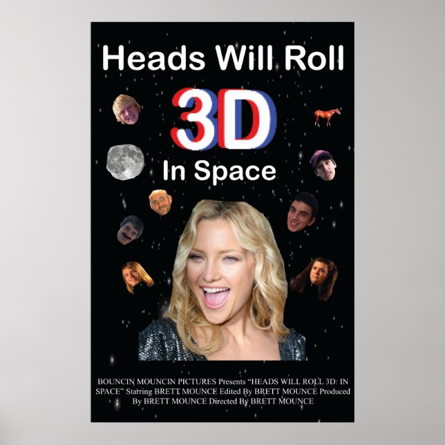 Póster Head Will Roll 3D: En el espacio (Frente)