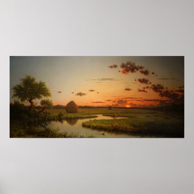 Póster Heade - Atardecer En Las Marismas 1867 (Frente)
