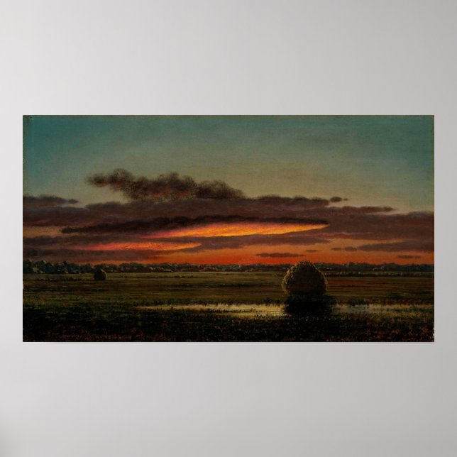 Póster Heade - Atardecer Sobre Las Marismas 1890 (Frente)