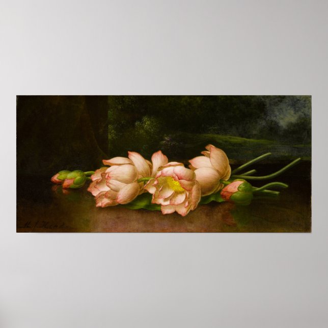 Póster Heade - Flores de Loto (Frente)