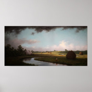Póster Heade - Marismas de Newburyport Tormenta que se ac