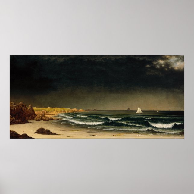 Póster Heade - Tormenta que se acerca, Playa cerca de New (Frente)