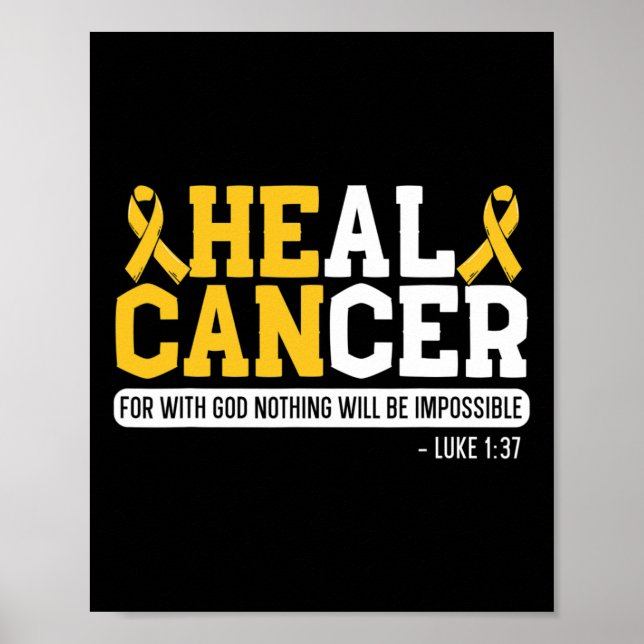 Póster Heal Cancer Childhood Cancer Awareness Month Suppo (Frente)